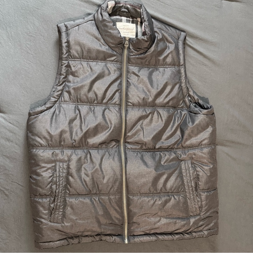 Weatherproof Vintage Men's Gray Quilted Vest XL